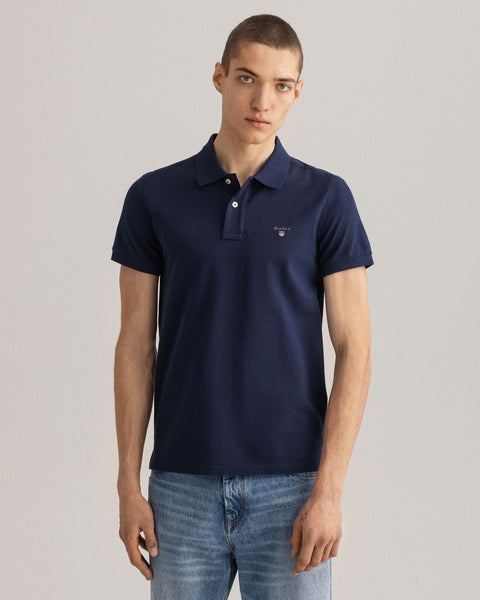 GANT 2202-433 Original Slim Pique' SS Rugger Polo NAVY BLUE