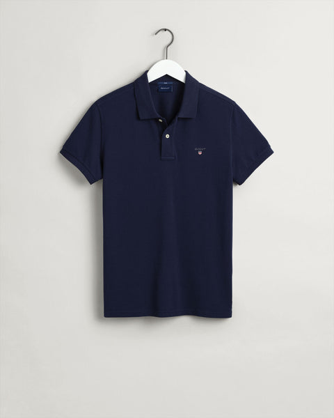 GANT 2202-433 Original Slim Pique' SS Rugger Polo NAVY BLUE