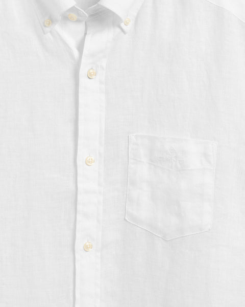 GANT 3012421-110 Camicia di lino maniche corte regular fit WHITE (bianco)