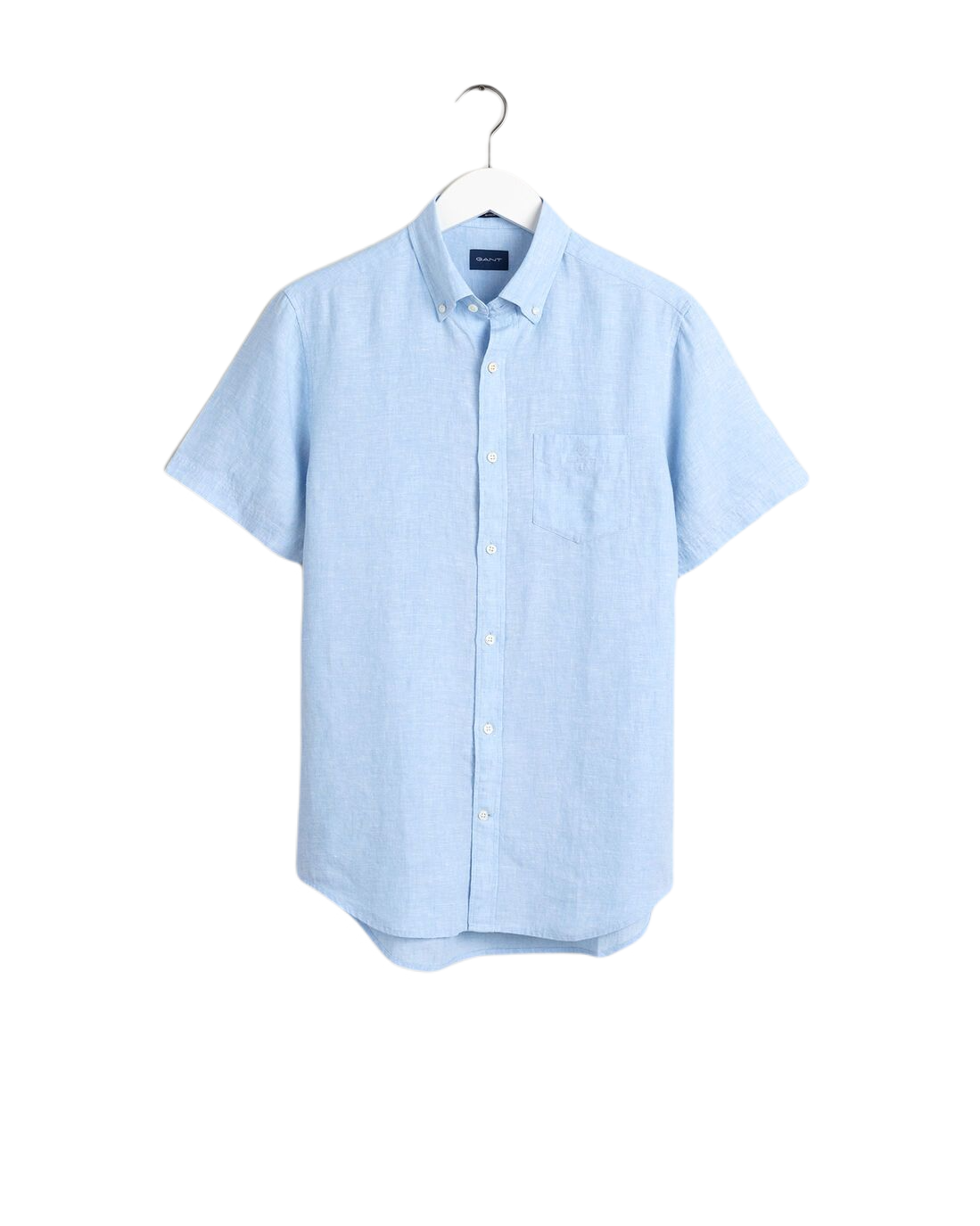 GANT 3012421-468 Camicia di lino maniche corte regular fit CAPRI BLUE (celeste)