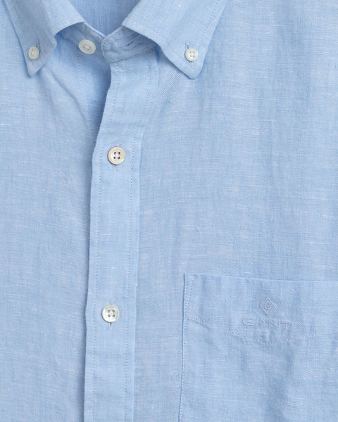 GANT 3012421-468 Camicia di lino maniche corte regular fit CAPRI BLUE (celeste)
