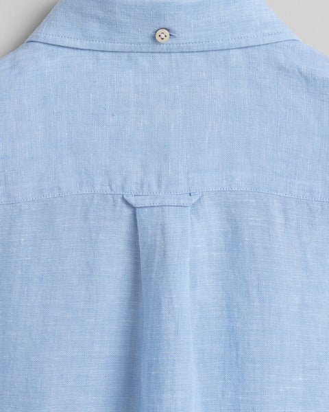 GANT 3012421-468 Camicia di lino maniche corte regular fit CAPRI BLUE (celeste)