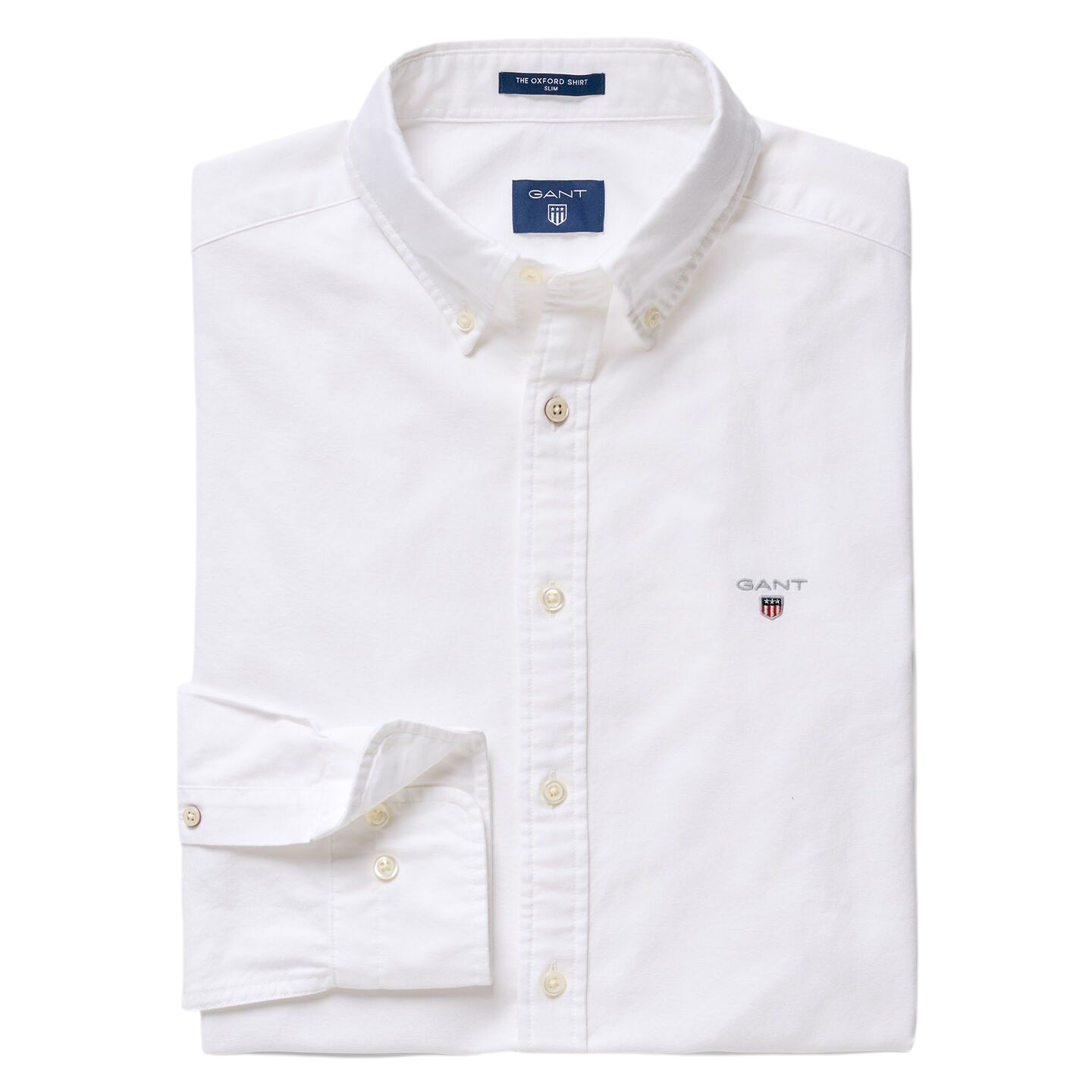 GANT 3046002-110 Slim Oxford B.D. Shirt Camicia WHITE Bianco Uomo