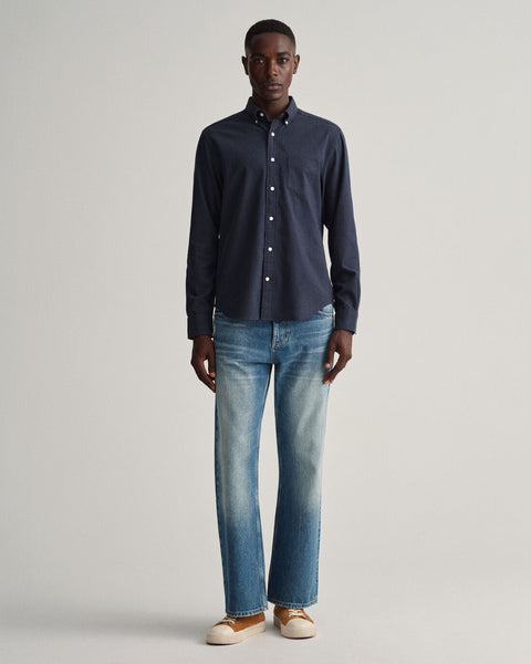 GANT 3220077-433 Camicia in flanella mélange regular fit BLU NAVY