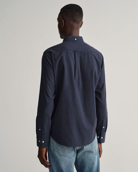 GANT 3220077-433 Camicia in flanella mélange regular fit BLU NAVY