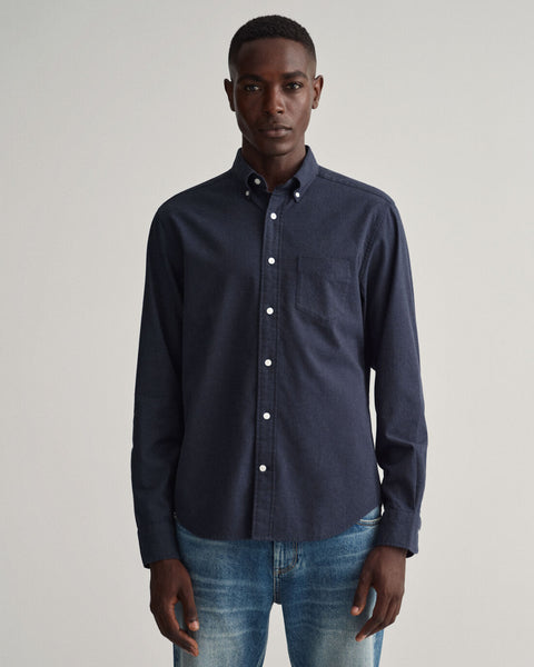GANT 3220077-433 Camicia in flanella mélange regular fit BLU NAVY