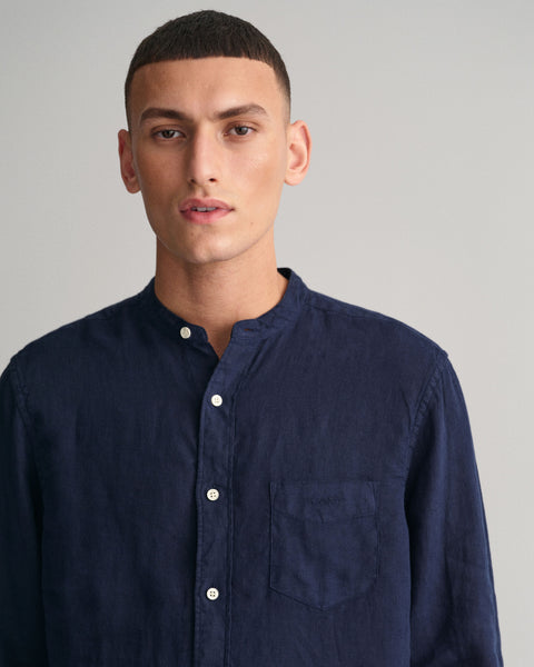 GANT 3230078-410 Regular Fit Garment-Dyed Linen Shirt BLU NAVY