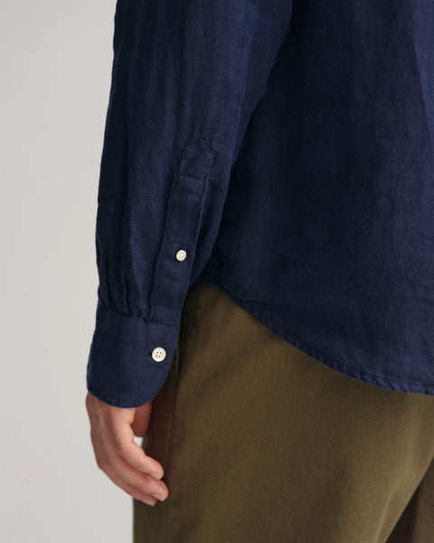 GANT 3230078-410 Regular Fit Garment-Dyed Linen Shirt BLU NAVY