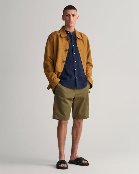 GANT 3230078-410 Regular Fit Garment-Dyed Linen Shirt BLU NAVY