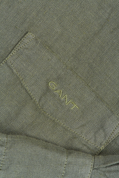 GANT 3230078-359 Regular Fit Garment-Dyed Linen Shirt GREEN ASH