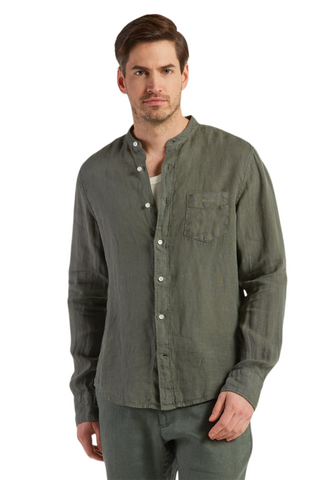 GANT 3230078-359 Regular Fit Garment-Dyed Linen Shirt GREEN ASH