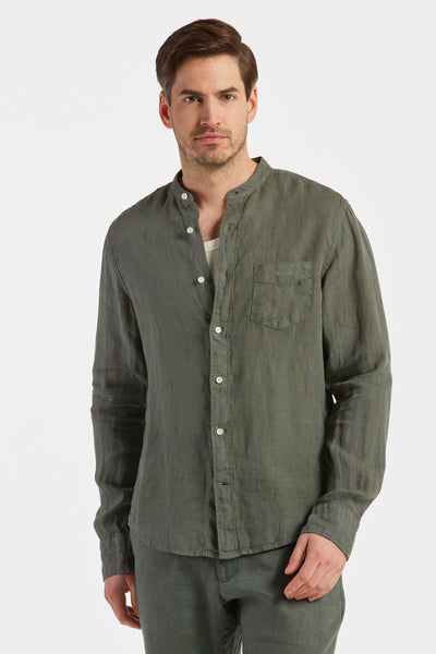 GANT 3230078-359 Regular Fit Garment-Dyed Linen Shirt GREEN ASH