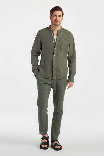 GANT 3230078-359 Regular Fit Garment-Dyed Linen Shirt GREEN ASH