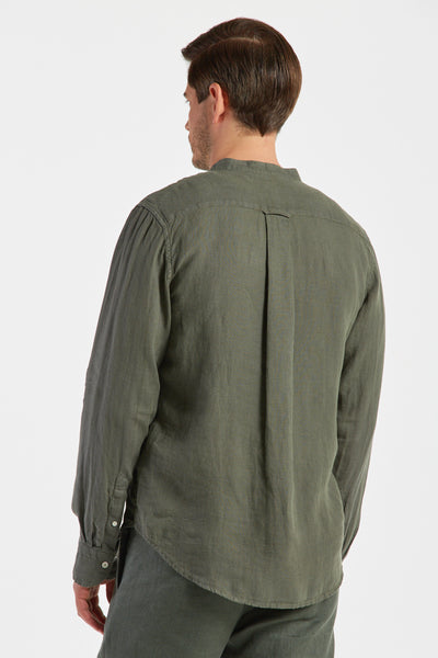 GANT 3230078-359 Regular Fit Garment-Dyed Linen Shirt GREEN ASH