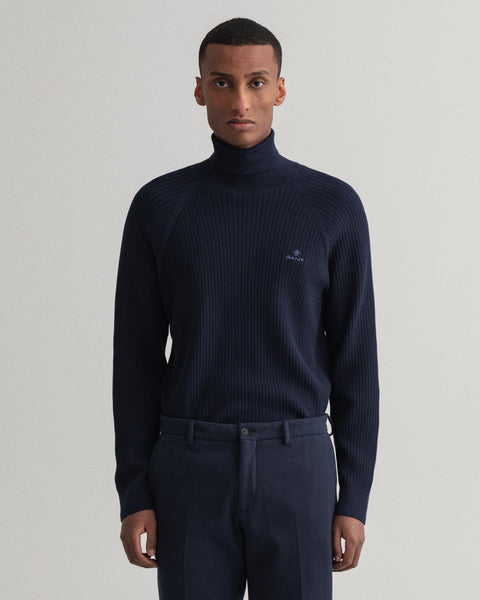 GANT 8030111-433 Turtle Neck Pullover English Rib Cotton NAVY BLUE