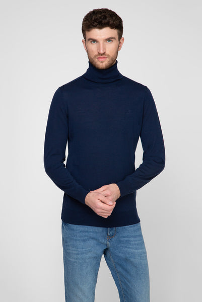 GANT 8050068-433 Washable Merino Turtle Neck Pullover BLU NAVY