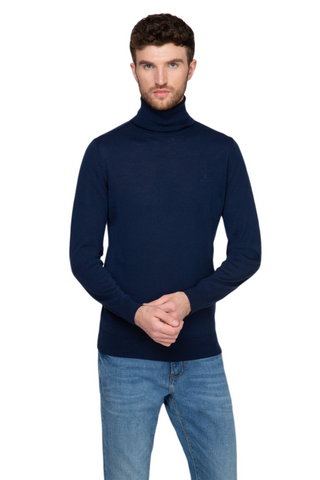 GANT 8050068-433 Washable Merino Turtle Neck Pullover BLU NAVY
