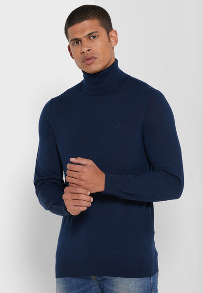 GANT 8050068-433 Washable Merino Turtle Neck Pullover BLU NAVY