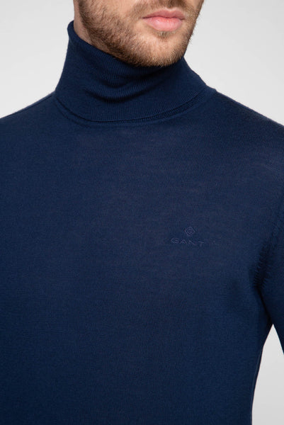 GANT 8050068-433 Washable Merino Turtle Neck Pullover BLU NAVY