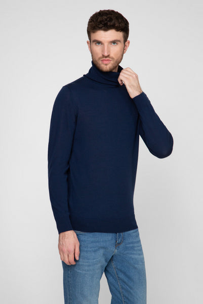 GANT 8050068-433 Washable Merino Turtle Neck Pullover BLU NAVY