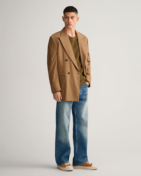 GANT 8060038-335 Cotton-Wool Rib Crew Neck Pullover ARMY GREEN