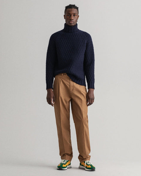 GANT 8070011-433 Chunky Texture Turtle Neck Pullover BLU NAVY