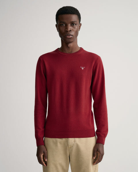 GANT 87211-604 Superfine Lambswool Crewneck Sweater PORT RED