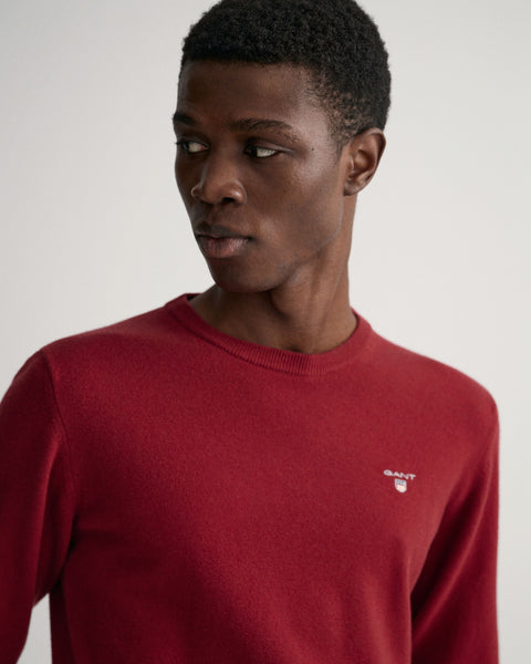 GANT 87211-604 Superfine Lambswool Crewneck Sweater PORT RED