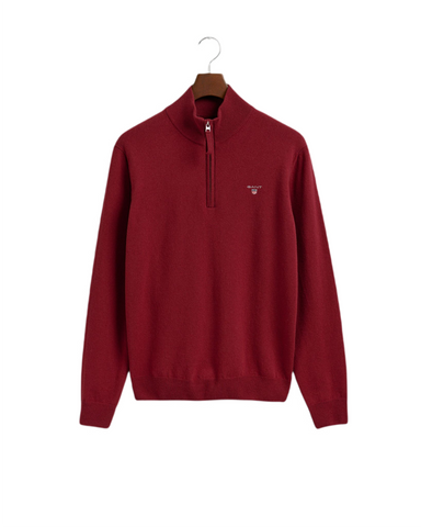 GANT 86213-605 Superfine Lambswool Half Zip Pullover Mezza Zip PORT RED (bordeaux)