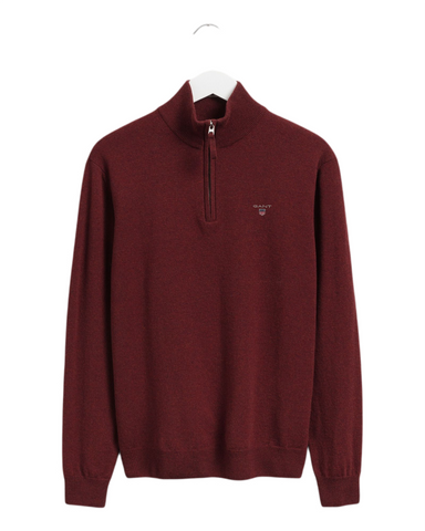 GANT 86213-644 Superfine Lambswool Half Zip Pullover Mezza Zip ROYAL PORT RED