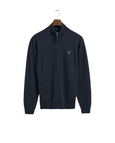 GANT 86214-480 Superfine Lambswool Full-Zip Cardigan DARK NAVY MELANGE