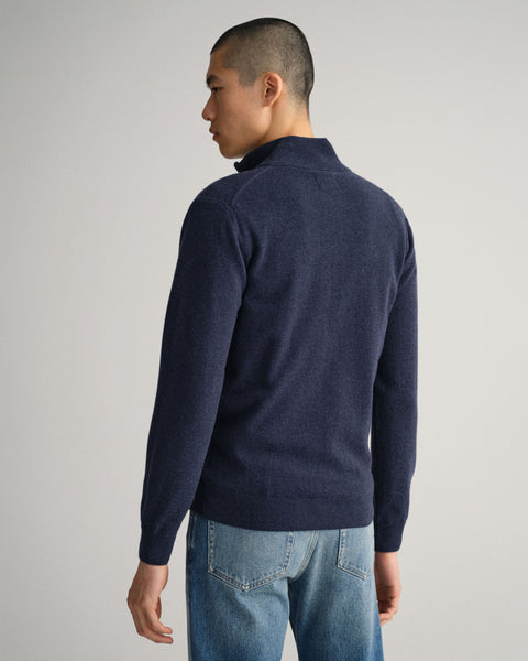 GANT 86214-480 Superfine Lambswool Full-Zip Cardigan DARK NAVY MELANGE
