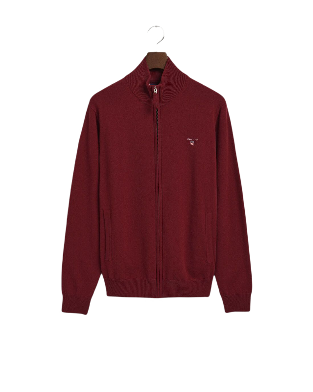 GANT 86214-605 Superfine Lambswool Full-Zip Cardigan PORT RED