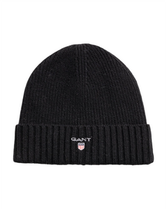 GANT 991000-5 Wool Lined Flag Beanie BLACK (nero)