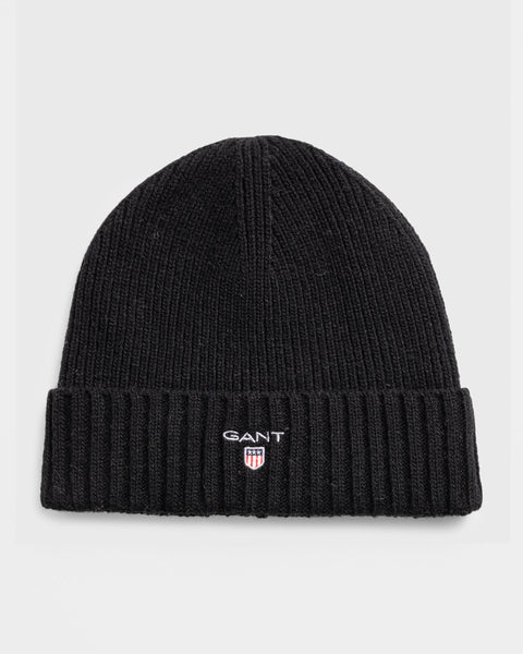 GANT 991000-5 Wool Lined Flag Beanie BLACK (nero)