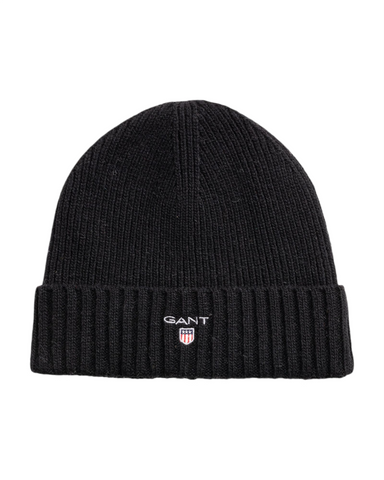 GANT 991000-5 Wool Lined Flag Beanie BLACK (nero)
