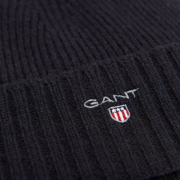 GANT 991000-5 Wool Lined Flag Beanie BLACK (nero)