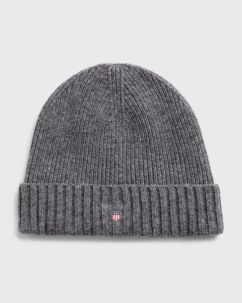 GANT 991000-92 Wool Lined Flag Beanie DARK GRAY MELANGE