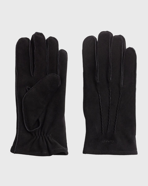 GANT 9930064-05 Men's Classic Suede Gloves Cashmere Lining BLACK