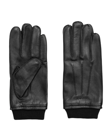 GANT 9930069-05 Leather Gloves BLACK Guanti Uomo