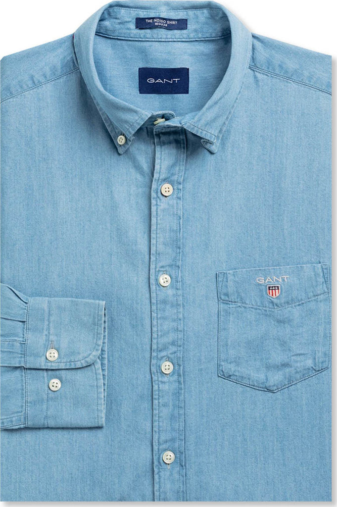 Gant 3040520-980 Regular Indigo Button Down Denim Shirt Light Blue –  TROVISO1883
