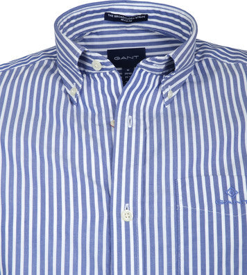 GANT 3062000-436 Broadcloth Stripe Button Down Shirt Men's College Blue