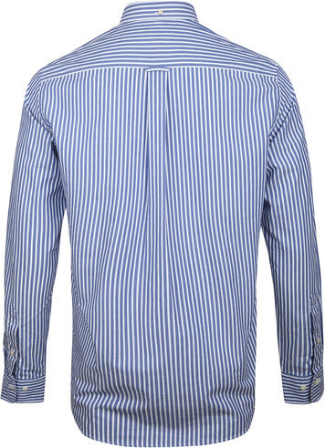GANT 3062000-436 Broadcloth Stripe Button Down Shirt Camicia Uomo College Blue