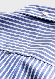 GANT 3062000-436 Broadcloth Stripe Button Down Shirt Camicia Uomo College Blue