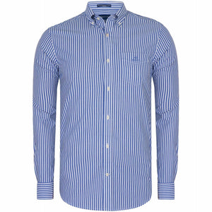 GANT 3062000-436 Broadcloth Stripe Button Down Shirt Men's College Blue