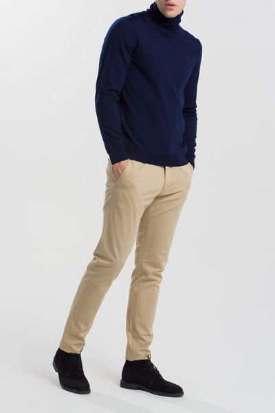 GANT 8040047-433 Turtle Neck Pullover Man Merino Wool BLUE Navy