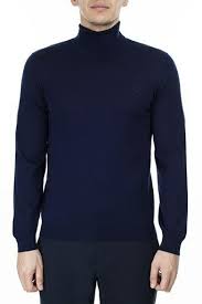 GANT 8040047-433 Dolcevita Turtle Neck Pullover Uomo Lana Merino BLU Navy