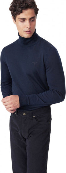 GANT 8040047-433 Dolcevita Turtle Neck Pullover Uomo Lana Merino BLU Navy