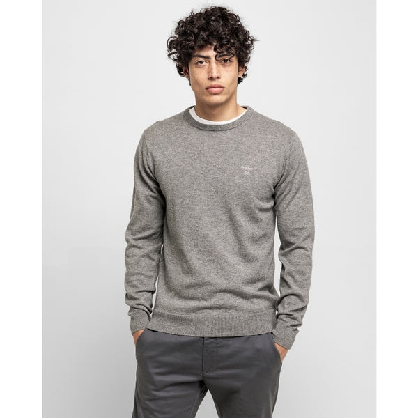 GANT 83101-092 Cotton-Wool Pullover Girocollo Silver Grey