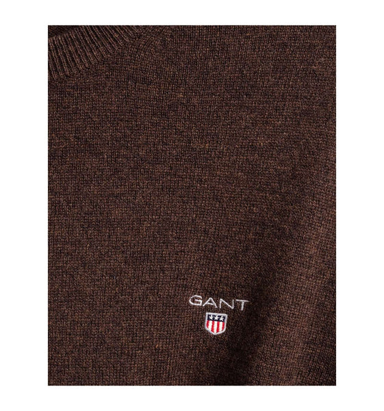 GANT 86211-280 Superfine Lambswool Dark Brown Crewneck Pullover